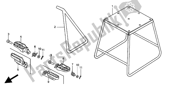 Todas las partes para Soporte Y Paso de Honda CR 500R 2 1993