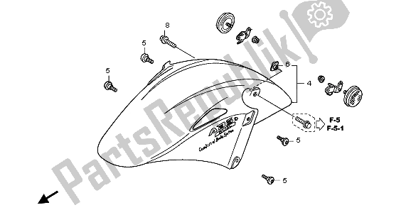 All parts for the Front Fender of the Honda VFR 800 2007