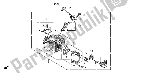 All parts for the Throttle Body of the Honda CBR 125 RW 2011