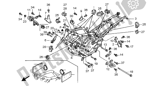 All parts for the Frame Body of the Honda ST 1100 1999