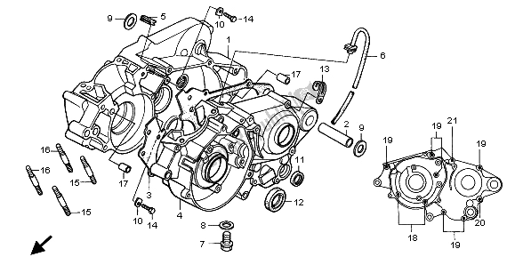 Todas las partes para Caja Del Cigüeñal de Honda CR 80R SW 1999