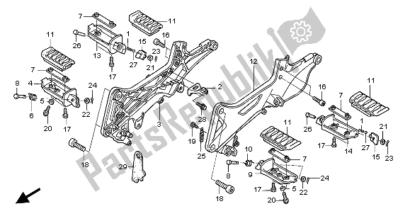All parts for the Step of the Honda ST 1300A 2002