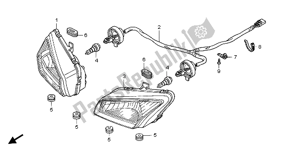 Todas las partes para Faro de Honda TRX 350 FE Fourtrax 4X4 ES 2004