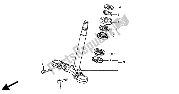 All parts for the Steering Stem of the Honda CB 600F2 Hornet 2000