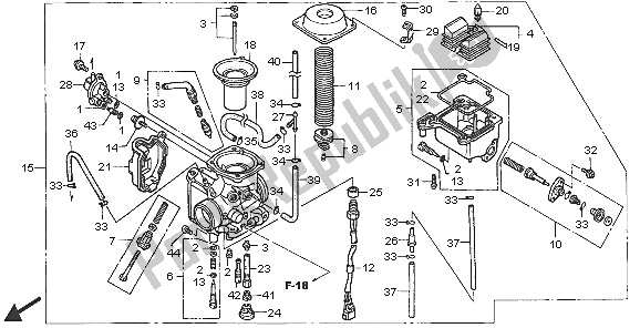 Toutes les pièces pour le Carburateur du Honda TRX 350 FE Fourtrax 4X4 ES 2005
