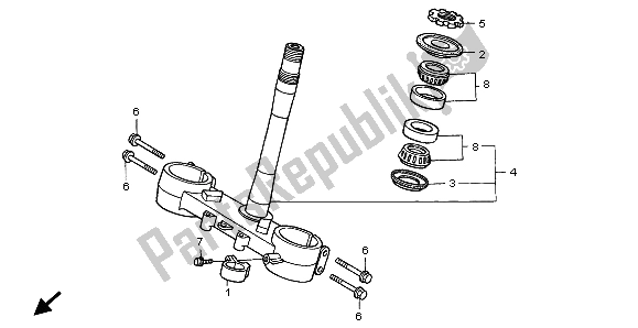 Todas las partes para Vástago De Dirección de Honda CR 250R 1999