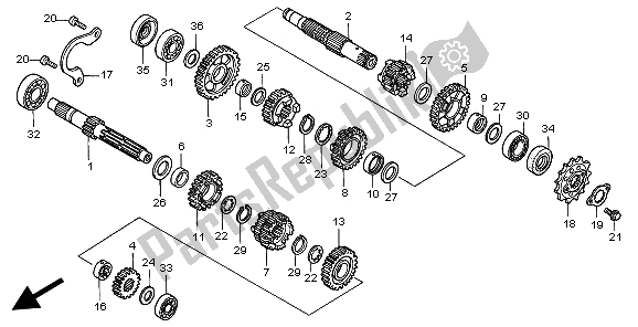 Toutes les pièces pour le Transmission du Honda XR 400R 1999