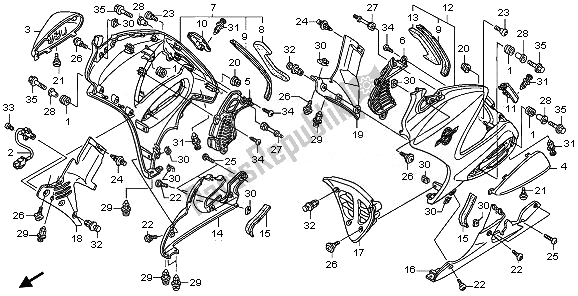 Tutte le parti per il Cappuccio Inferiore del Honda ST 1300A 2010