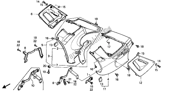 Tutte le parti per il Cappuccio Inferiore del Honda CBR 600F 1988