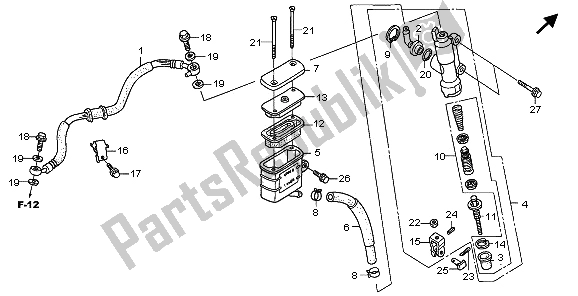 All parts for the Rr. Brake Master Cylinder of the Honda XL 125V 2009