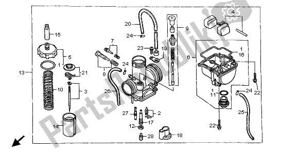 All parts for the Carburetor of the Honda CR 80R SW 2001