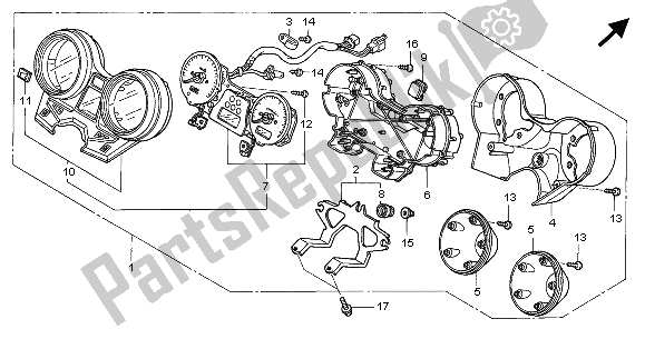 All parts for the Meter (mph) of the Honda CB 1300 2005