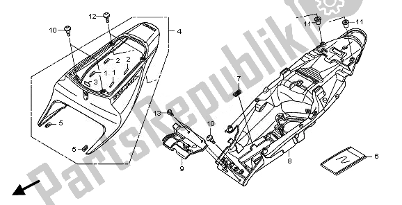 Todas as partes de Capuz Traseiro do Honda CBR 600 RR 2011