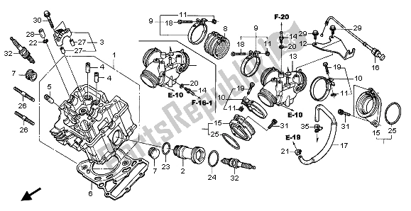 Tutte le parti per il Testata Anteriore del Honda VTX 1300S 2003