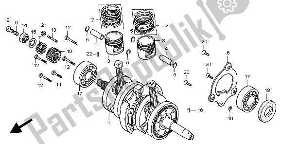 All parts for the Piston & Crankshaft of the Honda CA 125 1999