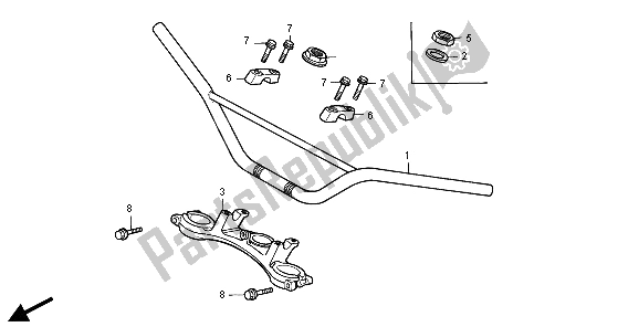 Tutte le parti per il Gestire Pip E Ponte Superiore del Honda CR 80R 1995