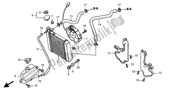 All parts for the Radiator of the Honda FES 150 2009