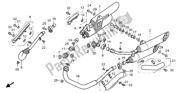 Tutte le parti per il Silenziatore Di Scarico del Honda VF 750C 1995