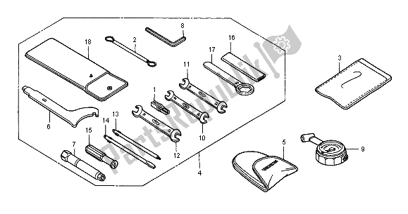 Todas as partes de Ferramentas do Honda CB 600F2 Hornet 2001