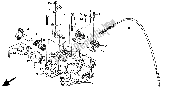 Todas las partes para Cubierta De Tapa De Cilindro de Honda XR 250R 1995