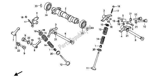 Todas las partes para árbol De Levas Y Válvula de Honda XR 600R 1985