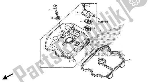 All parts for the Cylinder Head Cover of the Honda CRF 250M 2014