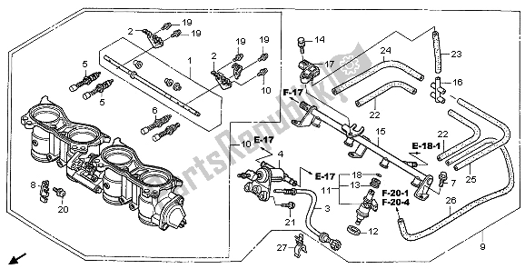 All parts for the Throttle Body of the Honda CBR 1000 RR 2006