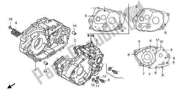All parts for the Crankcase of the Honda TRX 400 EX Sportrax 2004
