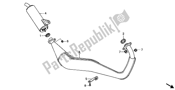 All parts for the Exhaust Muffler of the Honda NSR 50S 1989