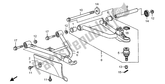 All parts for the Front Arm of the Honda TRX 500 FA Fourtrax Foreman 2006