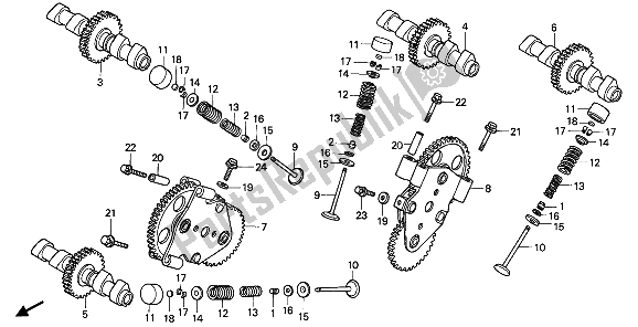 All parts for the Camshaft & Valve of the Honda VFR 750F 1990