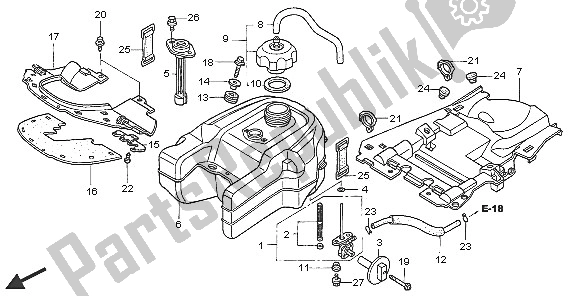 Wszystkie części do Zbiornik Paliwa Honda TRX 350 FE Fourtrax 4X4 ES 2005