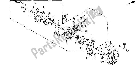 Tutte le parti per il Pompa Dell'olio del Honda XBR 500 1987