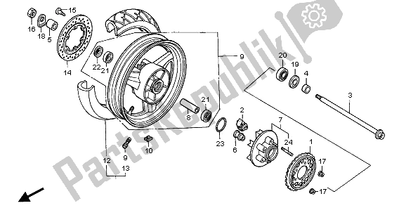 Todas las partes para Rueda Trasera de Honda CBR 1000F 1995