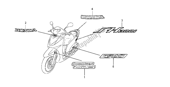 Tutte le parti per il Marchio del Honda SH 300 AR 2008