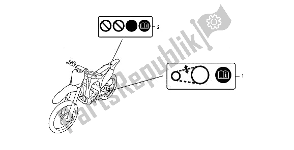 Toutes les pièces pour le étiquette D'avertissement du Honda CRF 450R 2010