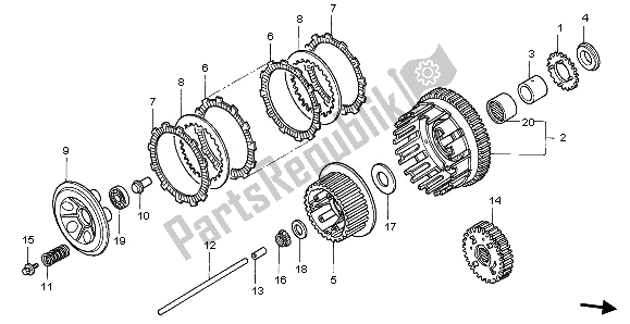 Todas las partes para Embrague de Honda VT 1100C2 1996