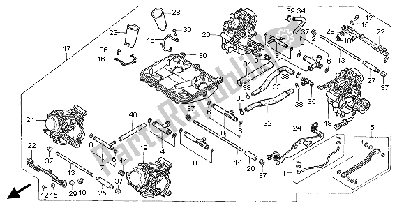 Tutte le parti per il Carburatore (assy) del Honda VFR 750F 1996