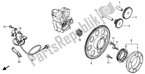 Todas las partes para Generador De Impulsos Y Embrague De Arranque de Honda XL 600V Transalp 1994