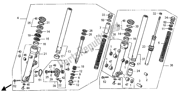 Tutte le parti per il Forcella Anteriore del Honda ST 1100A 2000