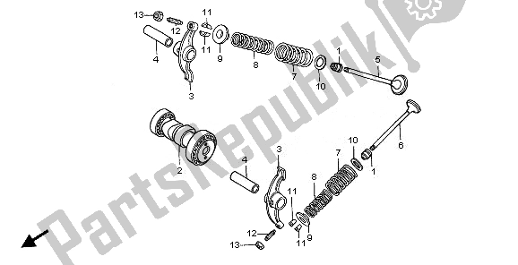 All parts for the Camshaft & Valve of the Honda CRF 70F 2010