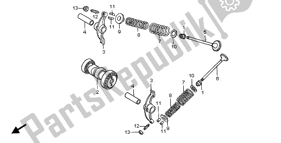 Tutte le parti per il Albero A Camme E Valvola del Honda CRF 70F 2010