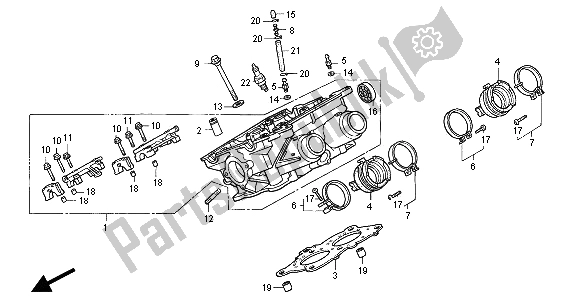 Toutes les pièces pour le Culasse Droite du Honda ST 1100 2001