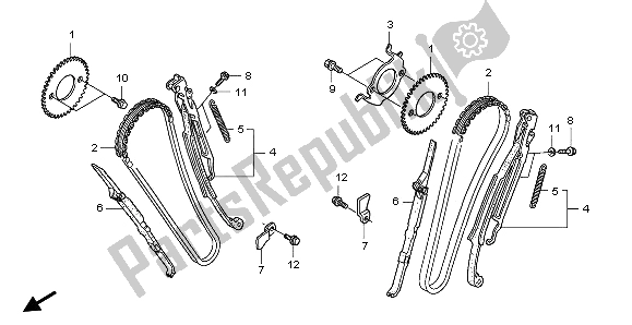 Tutte le parti per il Catena A Camme E Tenditore del Honda NSA 700A 2009