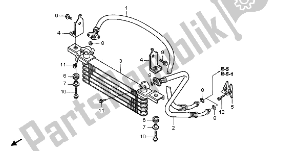 Tutte le parti per il Radiatore Dell'olio del Honda TRX 450 FE Fourtrax Foreman ES 2003