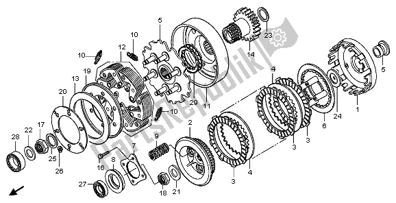 All parts for the Clutch of the Honda TRX 500 FE Foretrax Foreman ES 2011