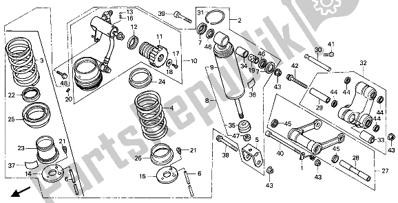 Tutte le parti per il Cuscino Posteriore del Honda VFR 750F 1986