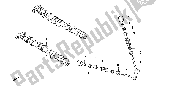 All parts for the Camshaft & Valve of the Honda CB 1000 RA 2012