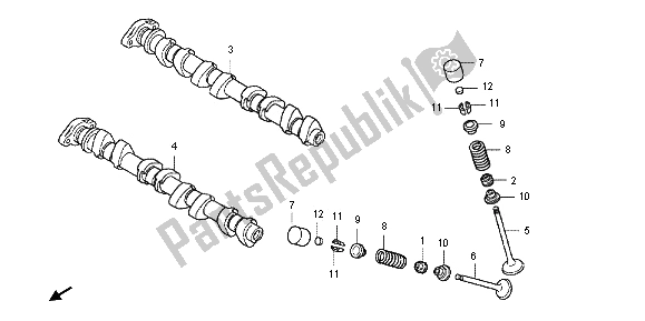 All parts for the Camshaft & Valve of the Honda CB 1000 RA 2012