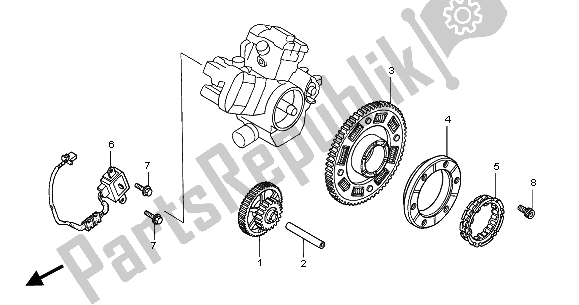 Tutte le parti per il Generatore Di Impulsi E Frizione Di Avviamento del Honda XL 1000V 2001